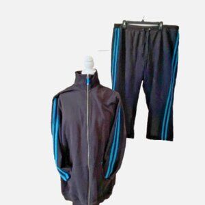LIZ & ME Blue & Black Taacksuit Lounge Wear Cotton Silk 1X